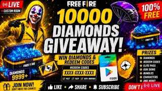 free fire live custom room giveaway I ff live redeem code giveaway#freefirelive #flive