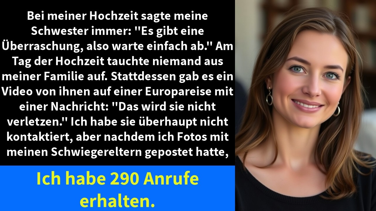 Bei meiner Hochzeit sagte meine Schwester immer: 