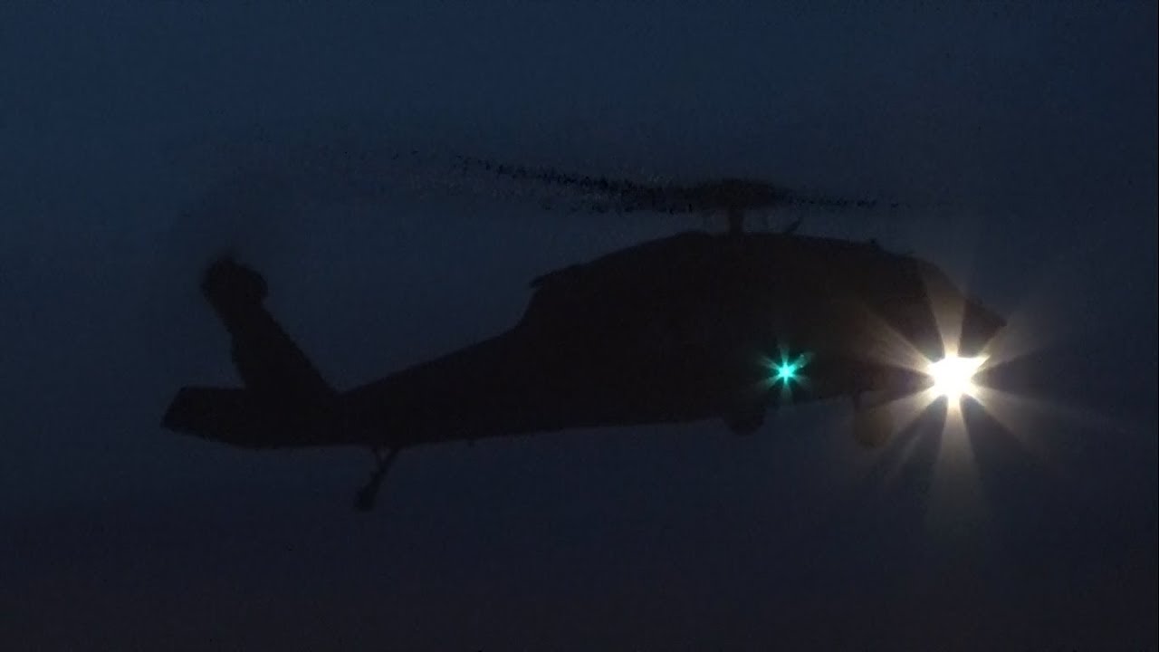 UH60 Blackhawk Nighttime Low Approach YouTube