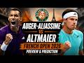 Felix Auger-Aliassime vs Daniel Altmaier | French Open 2026 | Roland Garros R1 Preview &amp; Prediction
