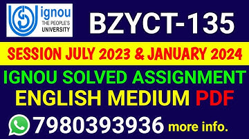 BZYCT 135 Solved Assignment 2023-24 English, BZYCT 135 Solved Assignment 23-24, BZYCT-135 Assignment