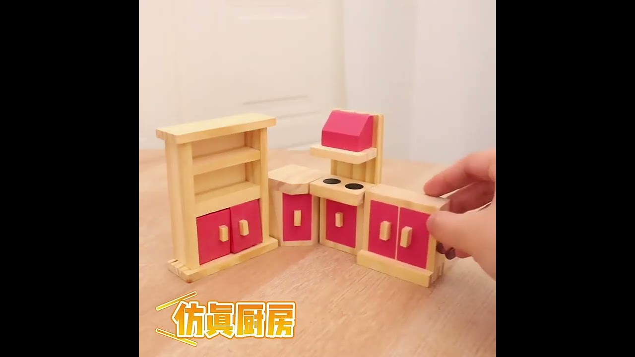 [LOGU] Mainan kayu mini furniture, Wooden small furniture pretend play
