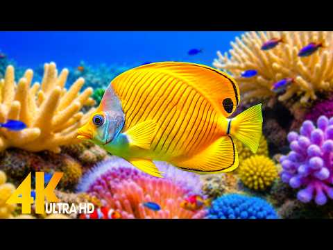 🌊 Marine Wonders 4K 🐠 Colorful Coral Reefs & Peaceful Ocean Music