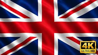 Copyright-Free United Kingdom Flag Waving in the Wind |4K British National Flag Background Animation