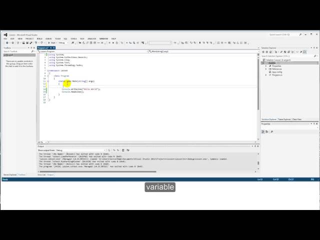 CS585 : Getting Started with Visual Studio Tutorial: Diane H