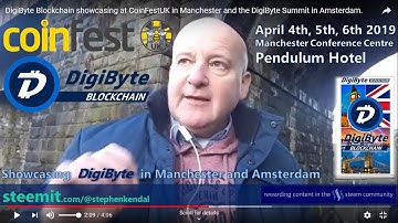 DigiByte Blockchain showcasing at CoinFestUK in Manchester and the DigiByte Summit in Amsterdam.