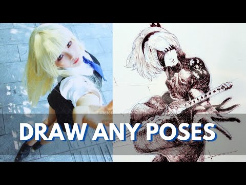Learn this Method to Draw any Character in Perspective | 2B Nier Automata | Draw with Me Relax Music