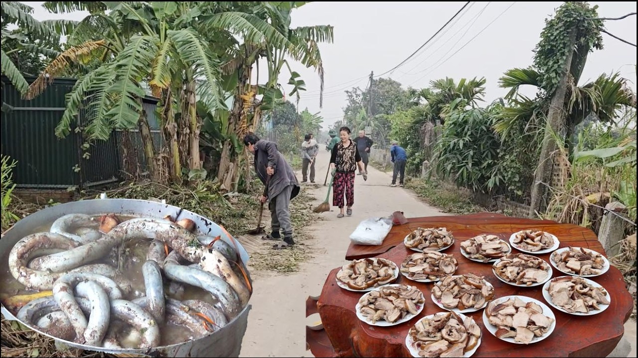 THỊT C,HÓ 24KG - XÓM AO CÁ LIÊN HOAN DỌN VỆ SINH ĐƯỜNG CUỐI NĂM