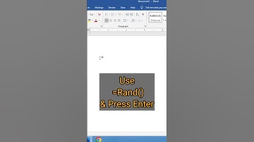 Random Paragraph Trick in msword - MS Word Tips & Tricks from @todfodeducation