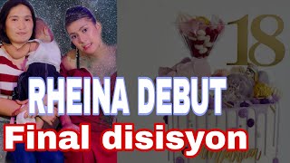 Final Disisyon Saan E Held Debut Ni Rheina 