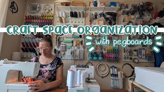 How I Organize my Sewing and Craft Space with Pegboards