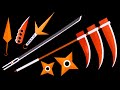 06 Origami Ninja Weapons & Craft || Katana/Kunai/Knife/Origami Ninja Star/Scythe