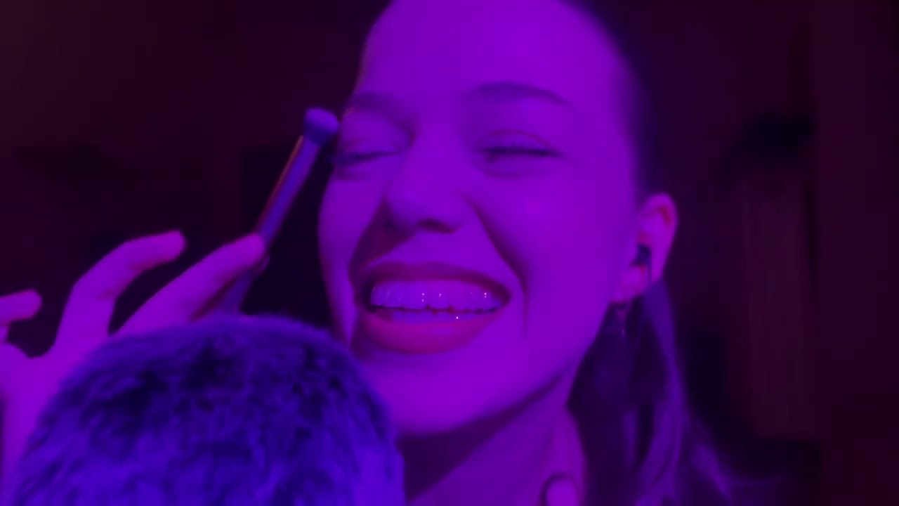 My First ASMR Video (whispering + fluffy mic sounds)
