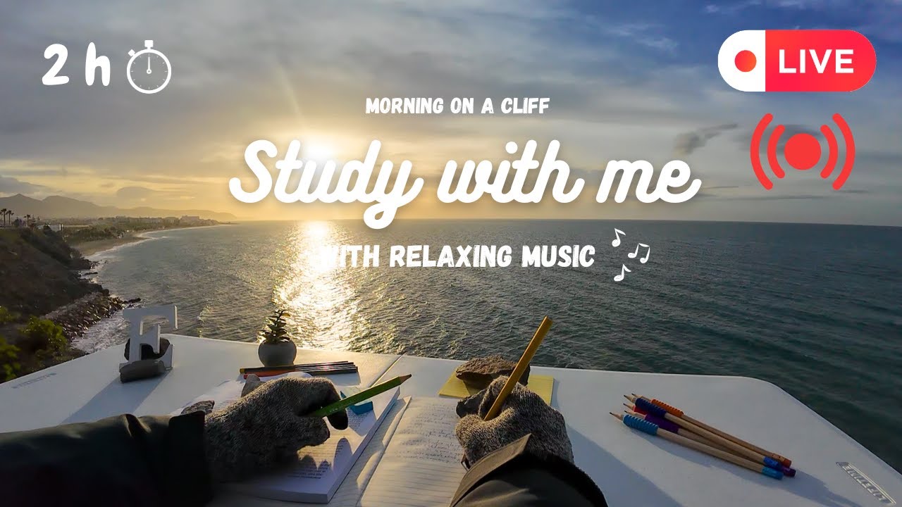 LIVE Study With Me 🌿 | Cliffside Nature & Relaxing Instrumental Music