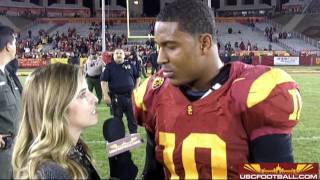 On field postgame interviews from USC's 50-0 over UCLA