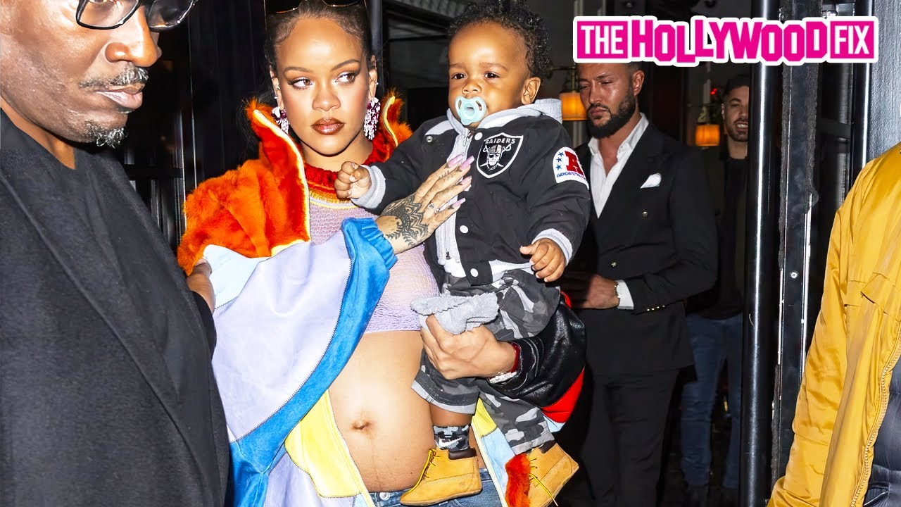 Rihanna & Her Son Go Shopping At Louis Vuitton With Her Baby Bump On Display Before Dinner In Paris