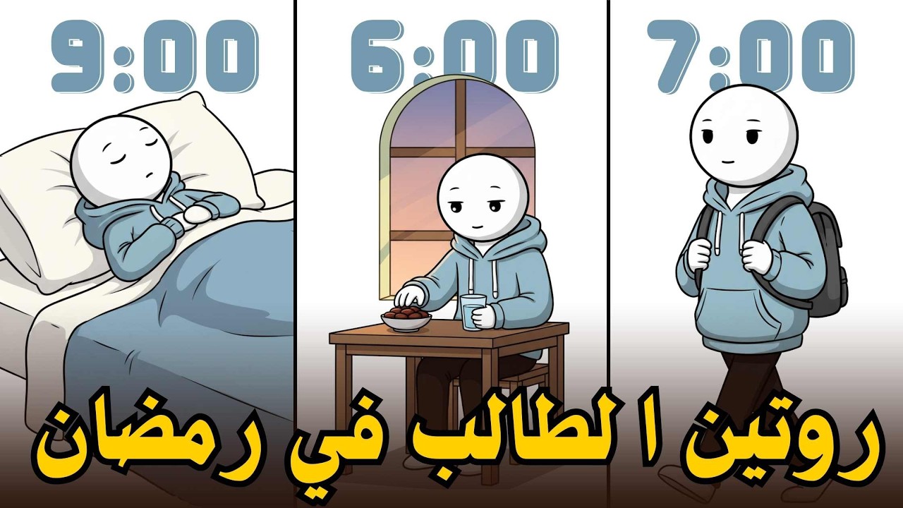 روتين شامل لطالب في رمضان ( مدرسه + عبادة + نوم ) من السحور الى النوم