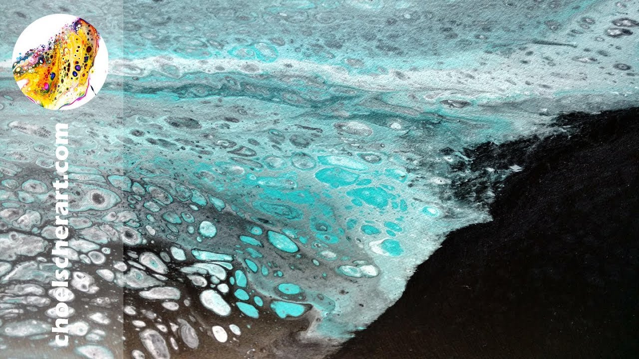 🖤Fluid Art Tutorial How To Acrylic Pouring w Flip Cup Technique - YouTube