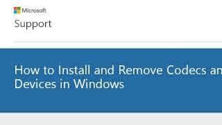 How-To Uninstall Codecs