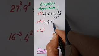 Simplify Exponents#MathMarrow#Math shots#Exponental laws#Positive Exponents