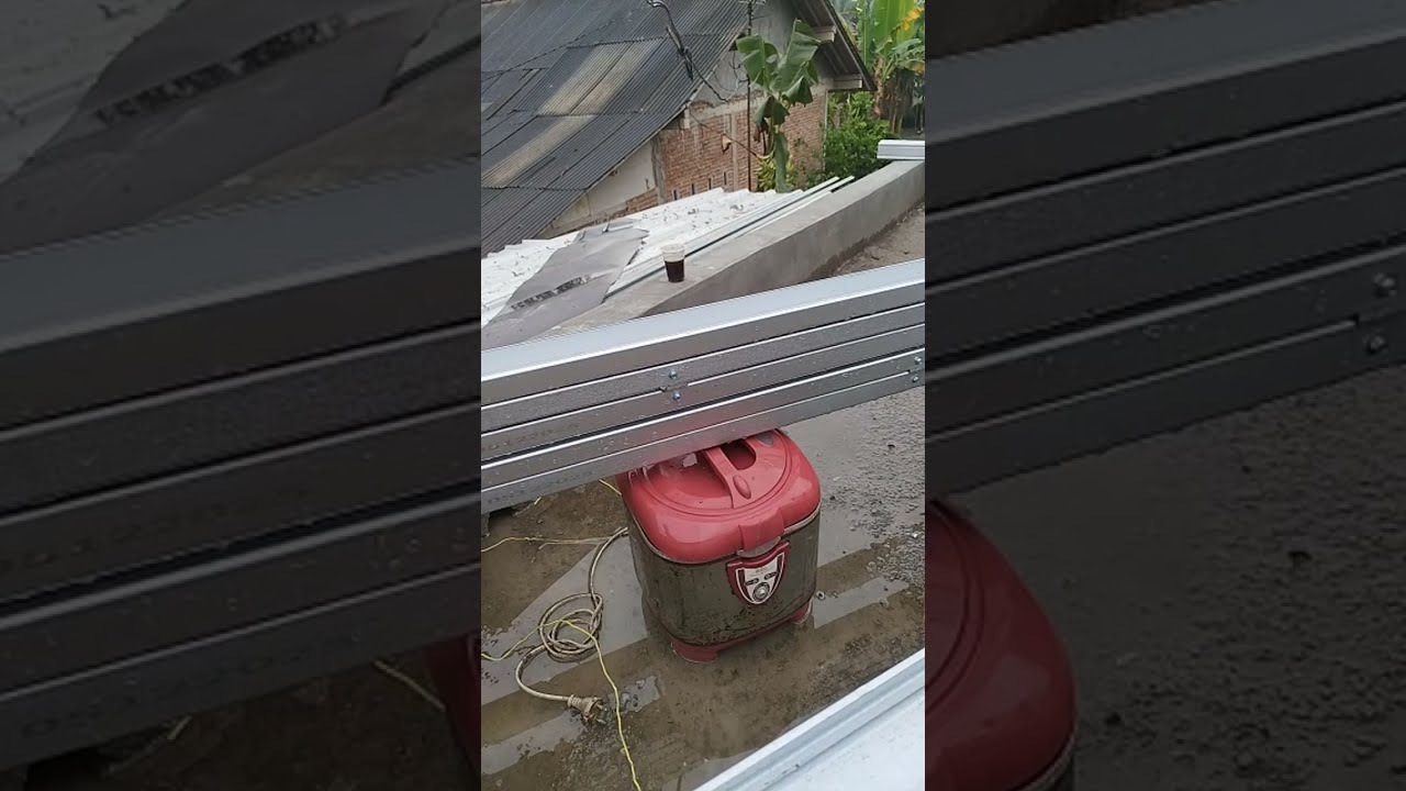 Iseng lanjut buat frame rumah segi tiga home made sehabis hujan