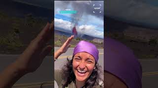 Tornado Appears Besides Erupting Volcano 🤯