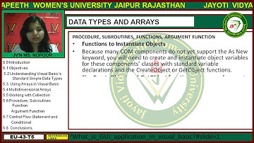 Jayoti Vidyapeeth - Faculty of Engineering and Technology - Data Type and Array