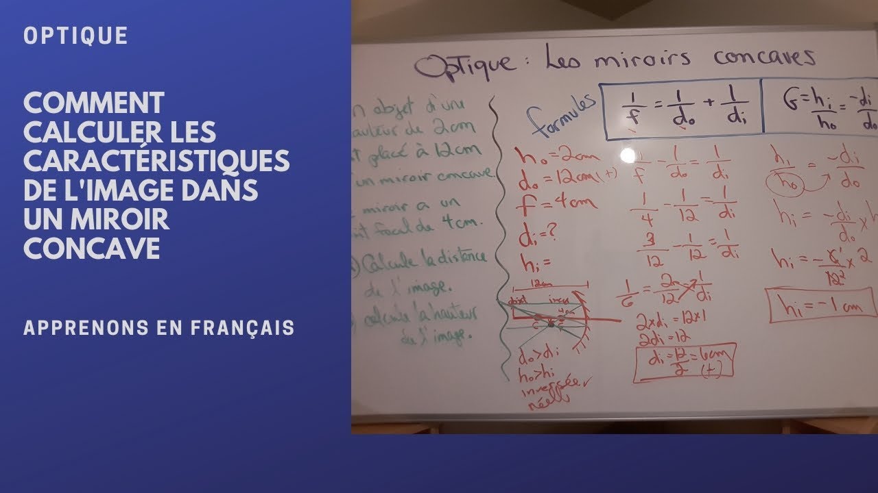 Comment calculer les propriétés des images sur miroir concave?