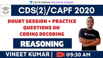 Doubt Session + Practice Questions on Coding and Decoding | Target CDS/CAPF/NDA/AFCAT 2020-2021