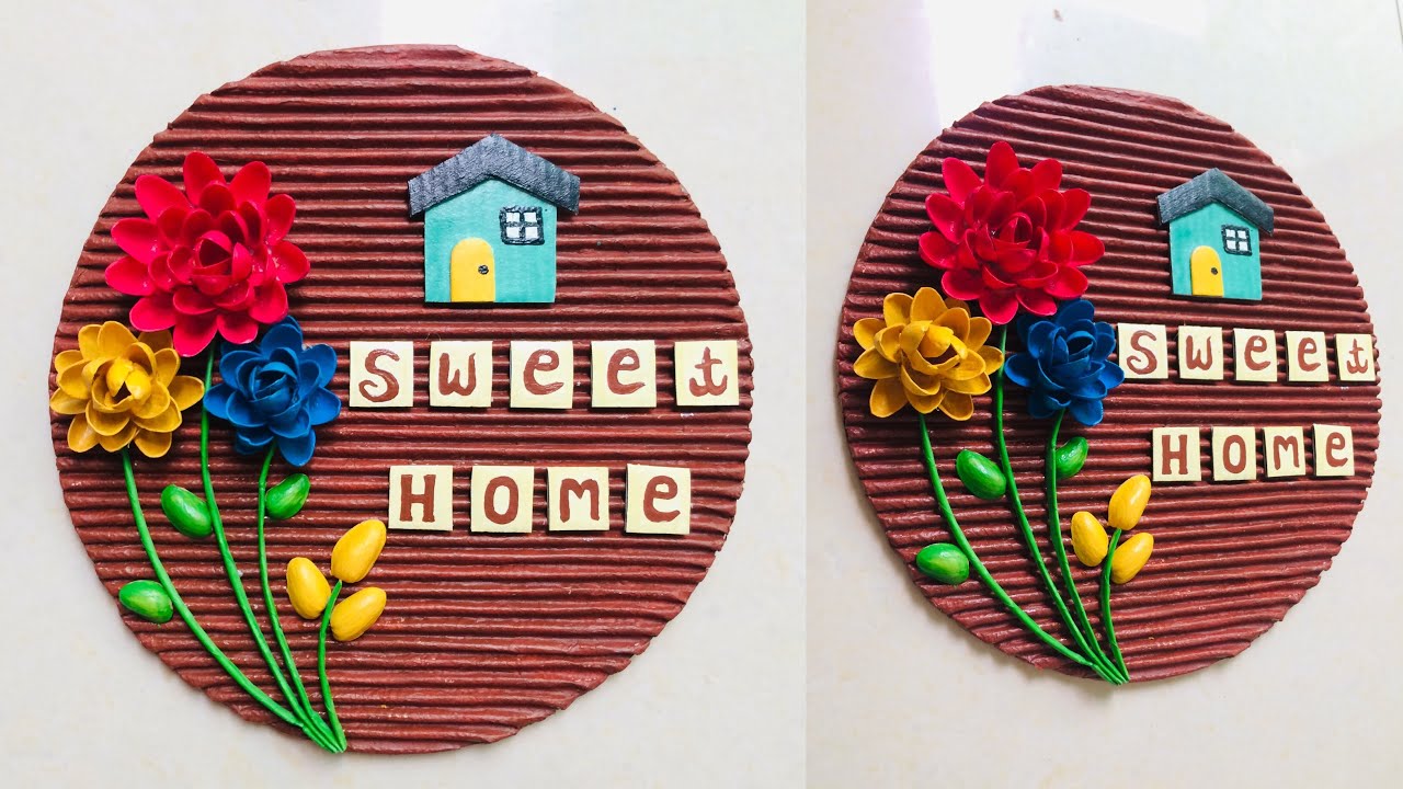 Sweet Home wall hanging craft Pista shell craft ideas Best out of