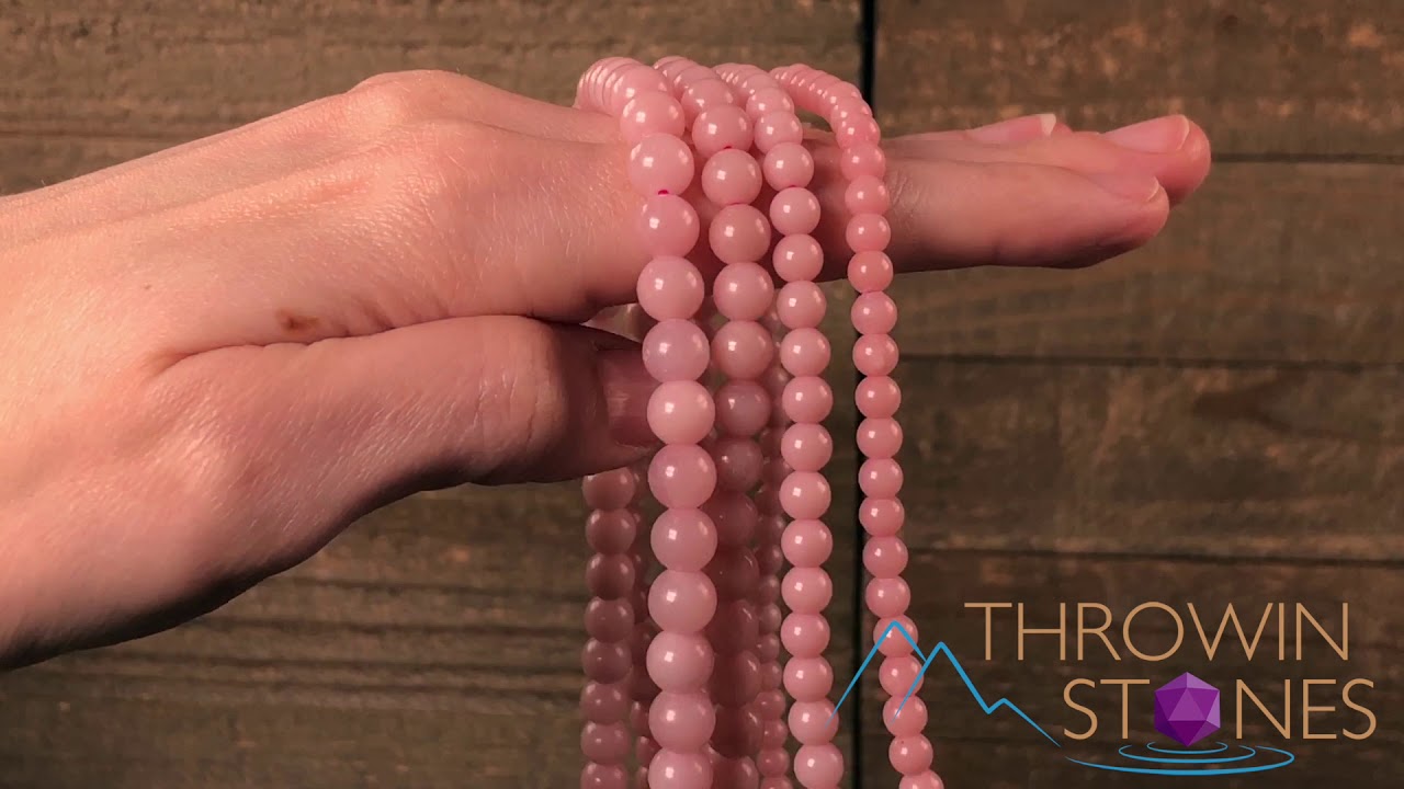 PINK OPAL Necklace Wrap Beaded Crystal Bracelet – 4 to 7 mm Beads - Statement Necklace E1692