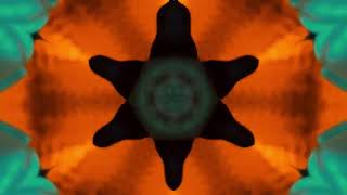 Teal & Orange Kaleidoscope Screensaver Background