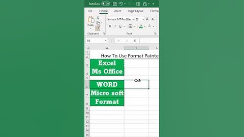 #shorts How to use Format Painter in excel || Excel Tricks And Tips || Excel 7