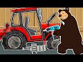 The Bear S Garage Tractor Repair And Cleaning Funny Garage Animation