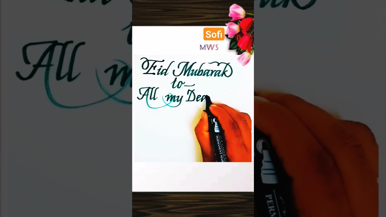 Eid wishes 💞 #religion #calligraphyart #art #handwriting #writing #reels #short #viral