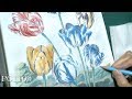 色鉛筆で塗り絵【大人のぬり絵　四季を彩る花の名作集】チューリップを塗るpart2