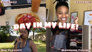 DAY IN MY LIFE  VLOG *making pancakes, mini playlist, wardrobe tidying, more*