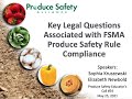 PSA Educators Call #54: Key Legal Questions Associated with FSMA Produce Safety Rule Compliance