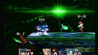 Patch(Zero) & Mr. F(marth) vs CPU level 9 (hyper sonic)