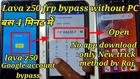 Lava Z50 Frp Bypass without PC (बस 4मिनट मे) New trick 2022/Google account lock remove /Gmail Bypass
