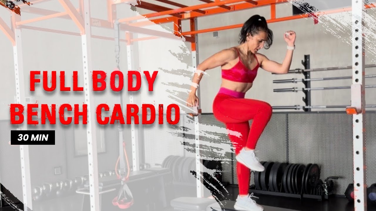 20 MIN FULL BODY BENCH CARDIO | ٢٠ دقيقة تمارين كارديو باستخدام البنش