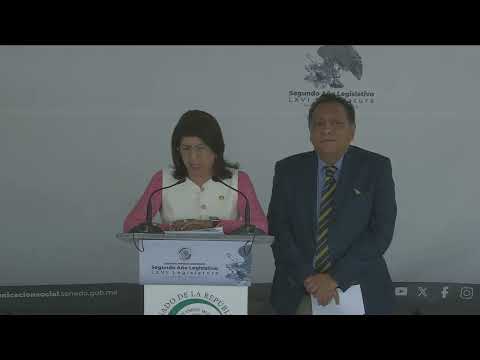 Conferencia de prensa de la senadora Mariela Gutiérrez Escalante, del Grupo Parlamentario de Morena