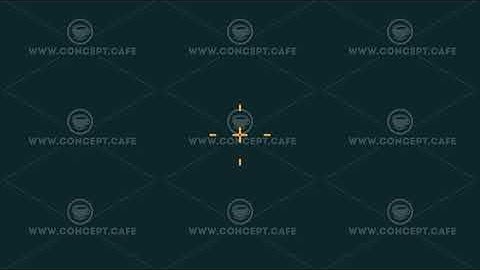 Animated HUD infographic element virtual crosshair target.