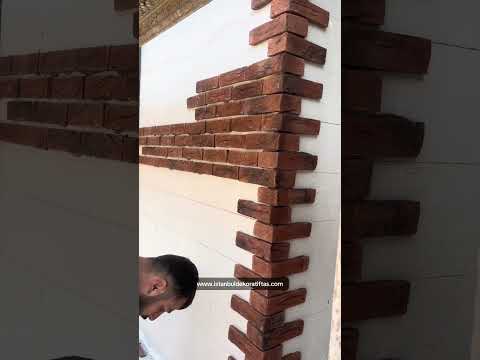 Bisküvi tuğla dış Cephe taş kaplama  #shortvideo #interior444 #shortsvideo #village