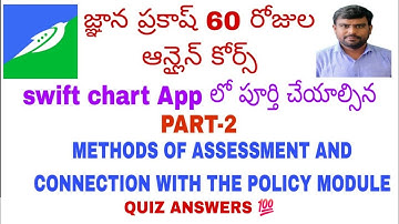 Gnana Prakash 60 days course part2 methods of assessment and connection with the policy quiz answers