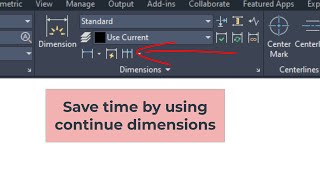 Save time by using continuous dimensions in autocad