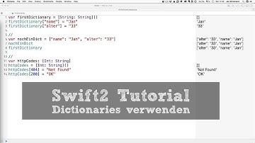 Swift2 Tutorial #18: Dictionaries verwenden