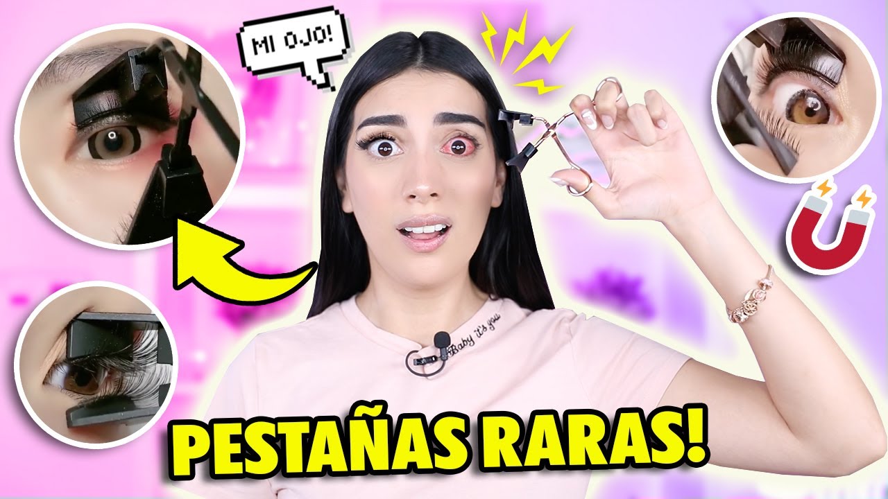 PROBANDO LAS PESTAÑAS MAGNÉTICAS VIRALES Y RARAS DE INTERNET! 😱 Casi me SACO EL OJO! 👀😫 | Claudipia