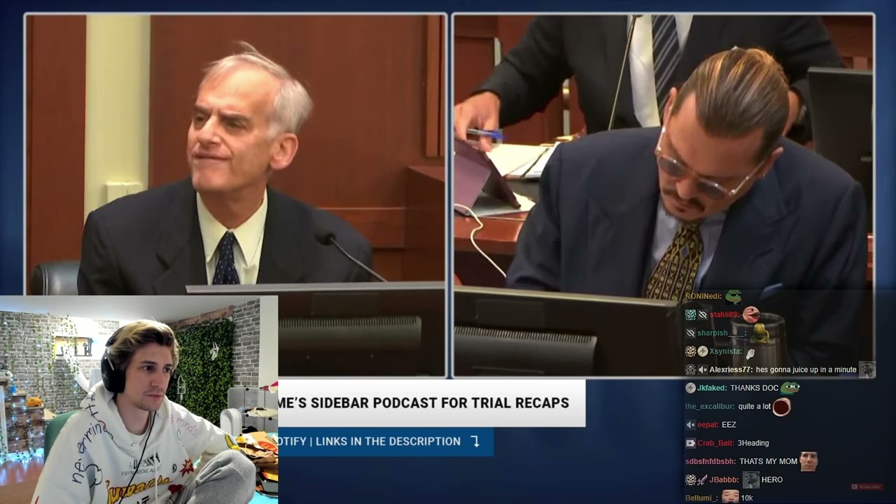 Судебный процесс над Джонни Деппом: психиатр заявил, что он склонен к насилию | Реакция xQc