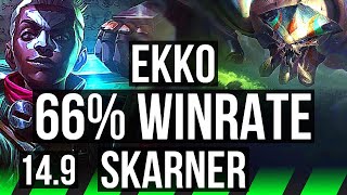 EKKO vs SKARNER (JGL) | Comeback, 66% winrate, 12/3/13, Godlike | BR Master | 14.9